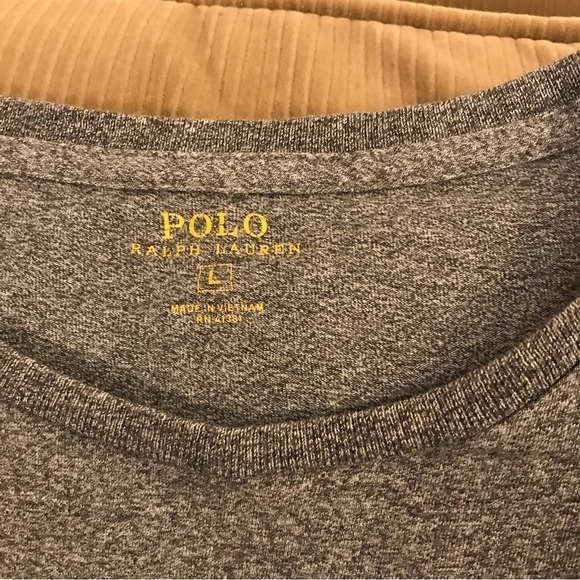 𝅺POLO by Ralph Lauren T shirt.  Embroidered logo.  Grey. Men’s size large. - Picture 3 of 3